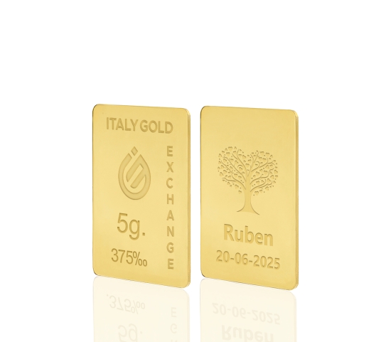 Lingote de Oro Lucky Tree de 9 Kt de 5 g. IGE GOLD