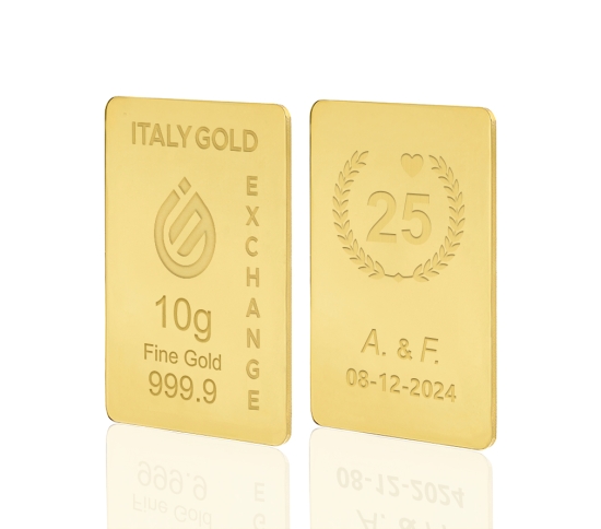 Gold ingot gift for Wedding Anniversary  - 24Kt - 10gr IGE GOLD