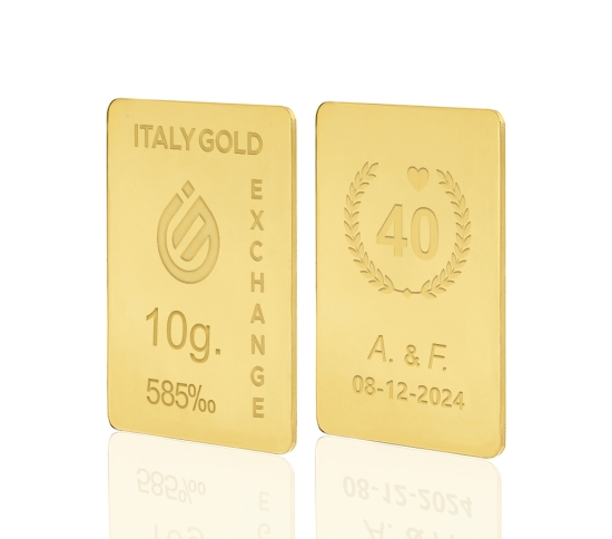 Lingotto Oro per Anniversario di matrimonio 14 Kt da 10 gr. IGE GOLD