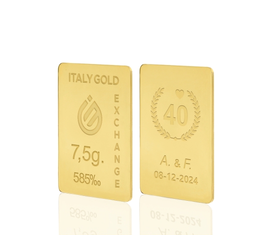 Lingou de Aur cadou pentru Aniversare 40 ani de Căsătorie 14 K de 7,5 g.  IGE GOLD