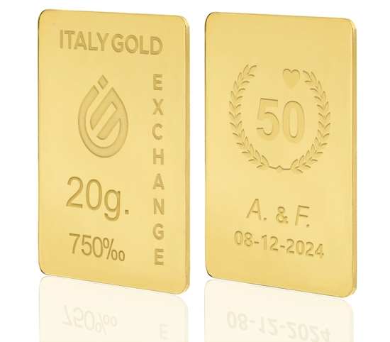 Lingou de Aur cadou pentru Aniversare 50 ani de Căsătorie 18 K de 20 g. IGE GOLD