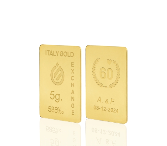 Lingotto Oro per Anniversario di matrimonio 14 Kt da 5 gr. IGE GOLD