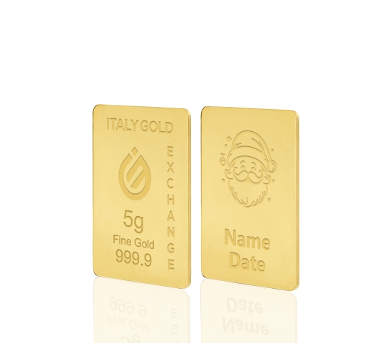 Lingou de Aur cadou de Crăciun 24 K de 5 g. IGE GOLD