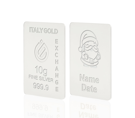 Lingou de Argint Pur cadou pentru Crăciun de 10 g. IGE GOLD