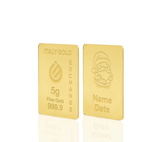 Lingou de Aur cadou de Crăciun 24 K de 5 g. IGE GOLD