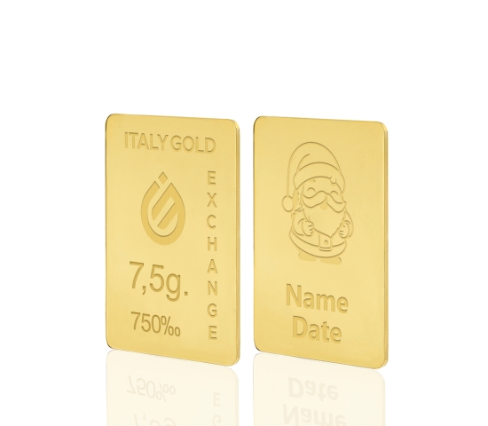 Lingou de Aur cadou de Crăciun 18 K de 7,5 g.  IGE GOLD
