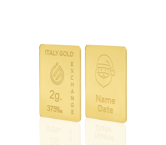 Lingot Or cadeau pour Noël 9 ct de 2 g.  IGE GOLD