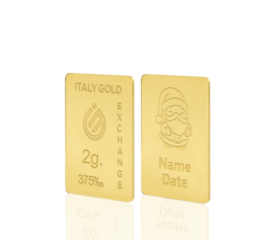 Gold ingot gift for Christmas - 9Kt - 2gr IGE GOLD