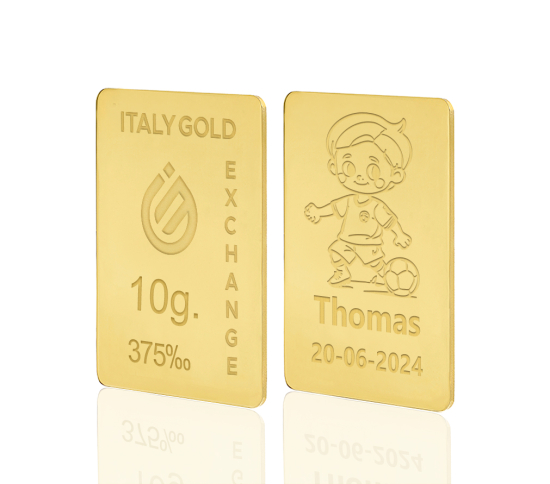 Lingotto Oro sport calcio 9 Kt da 10 gr. IGE GOLD