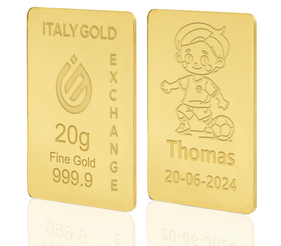 Sztabka złota sport  piłka nożna 24kt 20gr IGE GOLD