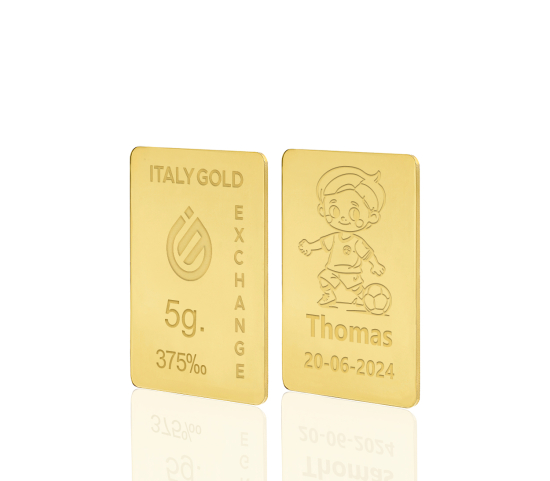 Lingotto Oro sport calcio 9 Kt da 5 gr. IGE GOLD