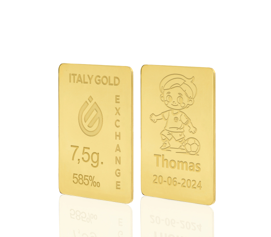 Sztabka złota sport  piłka nożna 14kt 7,5gr IGE GOLD