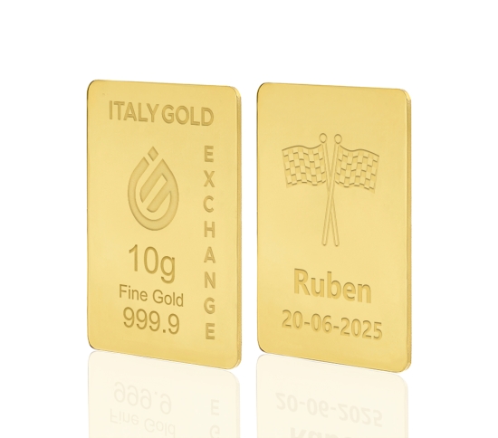 Lingotto Oro 24Kt da 10 gr. sport bandiere della vittoria IGE GOLD