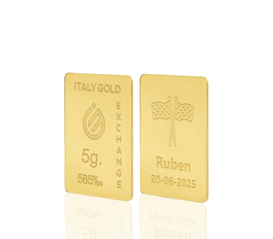 Lingotto Oro sport bandiere della vittoria 14 Kt da 5 gr. IGE GOLD