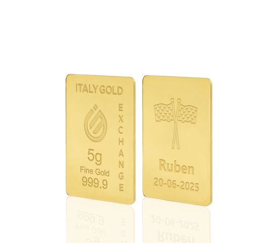 Lingotto Oro 24Kt da 5 gr. sport bandiere della vittoria IGE GOLD