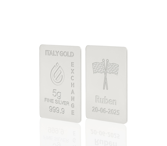 Lingote de Plata Pura 5 gr. banderas de victoria deportiva IGE GOLD
