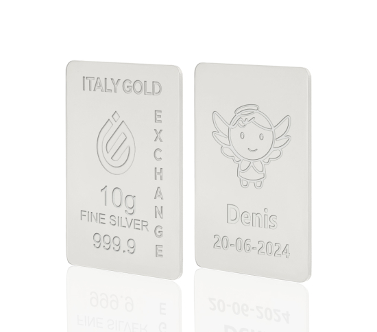 Sztabka Czyste Srebro 10 gr.  prezent na Chrzest IGE GOLD