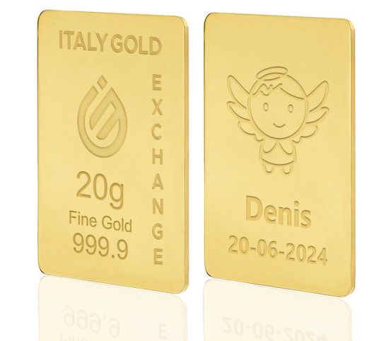 Sztabka Złota  prezent na Chrzest 24Kt 20gr IGE GOLD