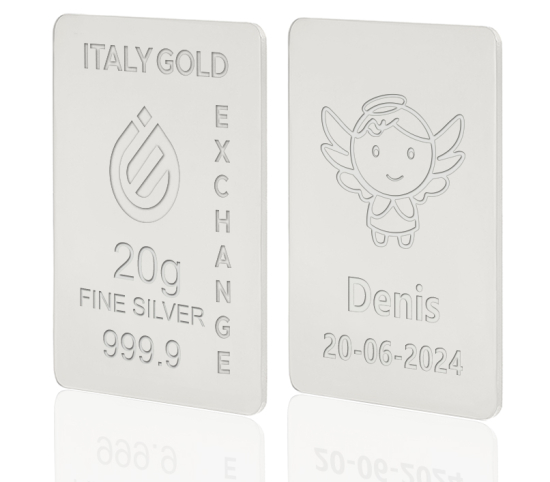 Sztabka Czyste Srebro 20 gr.  prezent na Chrzest IGE GOLD