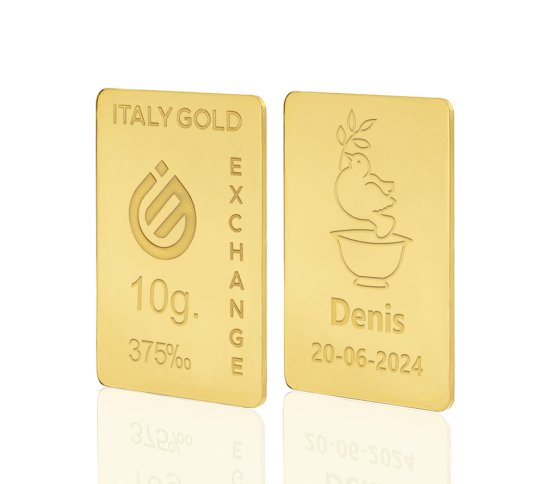 Sztabka Złota  prezent na Chrzest 9Kt 10gr IGE GOLD
