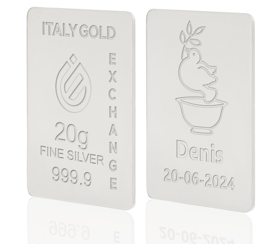 Lingotto Argento Puro 20 gr. per Battesimo  IGE GOLD