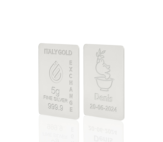 Lingotto Argento Puro 5 gr. per Battesimo  IGE GOLD