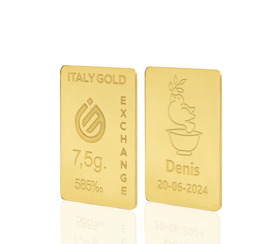 14 Karat Taufgeschenk Goldbarren aus 7,5 g IGE GOLD