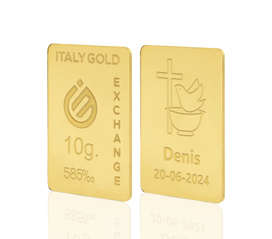 Sztabka Złota  prezent na Chrzest 14Kt 10gr IGE GOLD