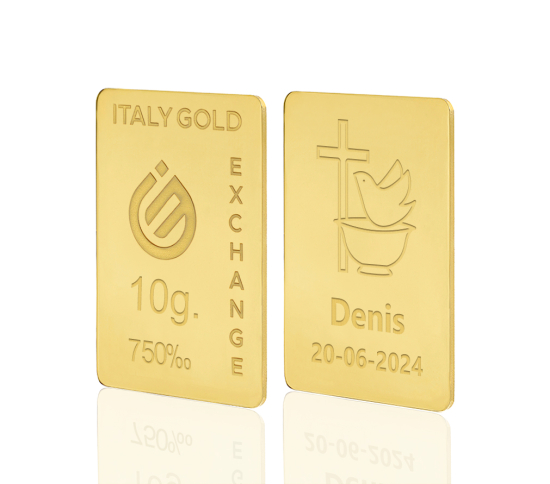 Sztabka Złota  prezent na Chrzest 18Kt 10gr IGE GOLD
