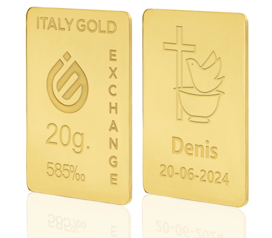 Sztabka Złota  prezent na Chrzest 14Kt 20gr IGE GOLD