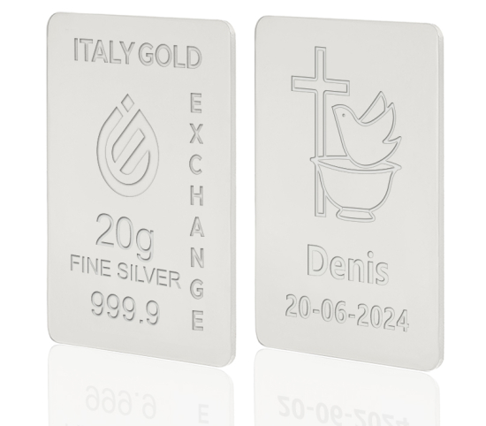 Sztabka Czyste Srebro 20 gr.  prezent na Chrzest IGE GOLD