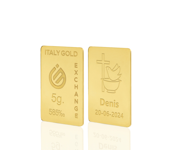 Sztabka Złota  prezent na Chrzest 14Kt 5gr IGE GOLD