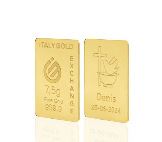 Gold ingot gift for Baptism - 24Kt - 7,5gr IGE GOLD
