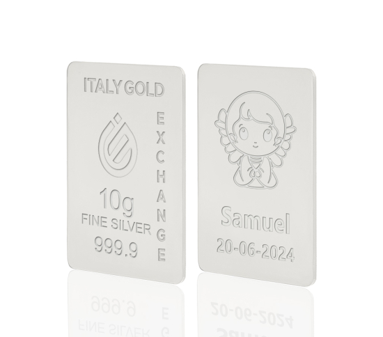 Reines Taufgeschenk Silberbarren aus 10 g IGE GOLD
