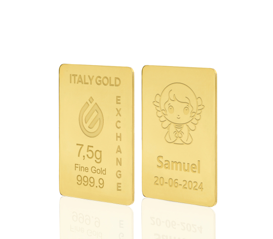 24 Karat Taufgeschenk Goldbarren aus 7,5 g IGE GOLD