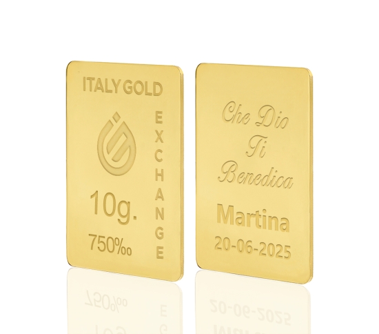 Lingotto Oro regalo per Battesimo 18 Kt da 10 gr. IGE GOLD