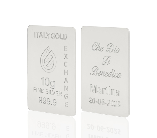 Lingotto Argento Puro 10 gr. per Battesimo  IGE GOLD
