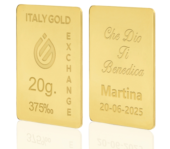 Lingotto Oro regalo per Battesimo 9 Kt da 20 gr. IGE GOLD