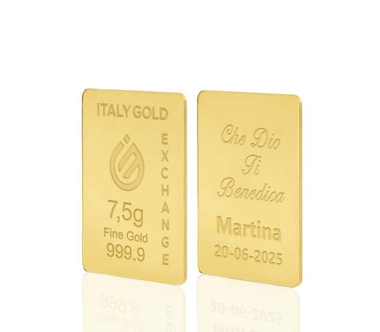 Lingotto Oro 24Kt da 7,5 gr. per Battesimo  IGE GOLD