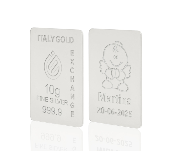 Lingotto Argento Puro 10 gr. per Battesimo  IGE GOLD