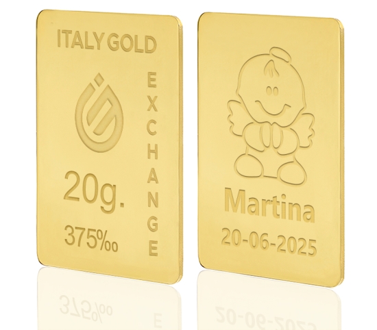 Lingot Or cadeau pour Baptême 9 ct de 20 g.  IGE GOLD