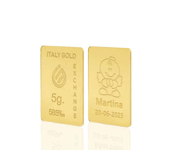 Lingot Or cadeau pour Baptême 14 ct de 5 g.  IGE GOLD