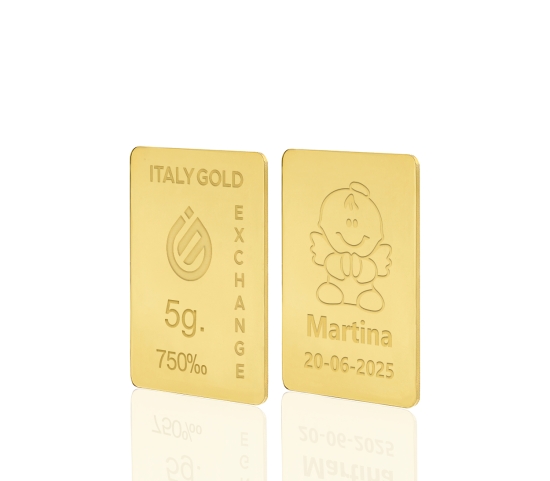 Lingot Or cadeau pour Baptême 18 ct de 5 g.  IGE GOLD