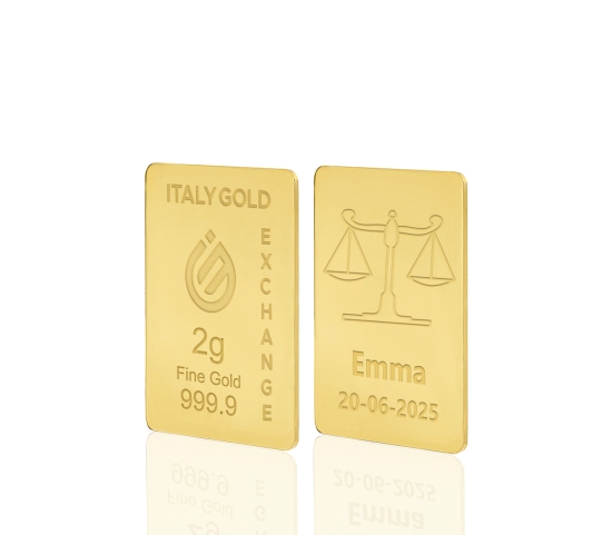 Lingote de Oro signo del Zodíaco Libra 24 Kt de 2 g. IGE GOLD