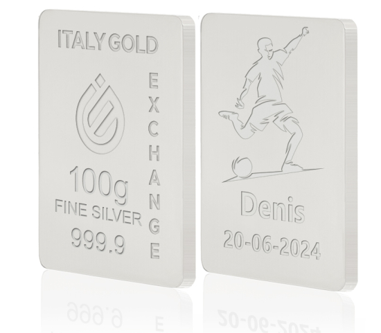 Lingotto Argento Puro 100 gr.  sport calcio IGE GOLD