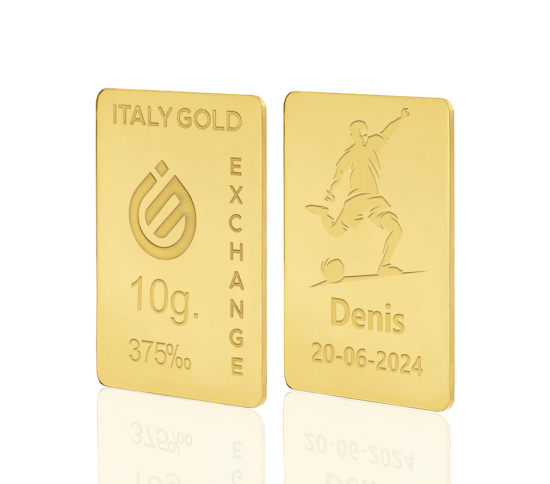 Lingotto Oro sport calcio 9 Kt da 10 gr. IGE GOLD