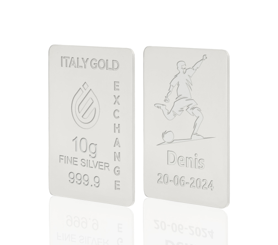 Lingotto Argento Puro 10 gr. sport calcio IGE GOLD