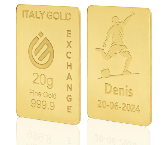 Sztabka złota sport  piłka nożna 24kt 20gr IGE GOLD