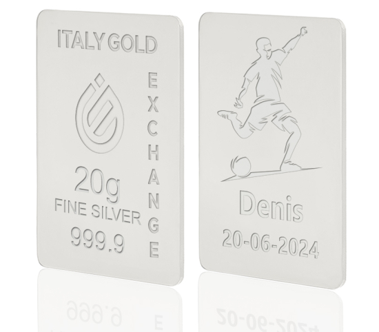 Sztabka Czyste Srebro sport  piłka nożna 20 gr. IGE GOLD