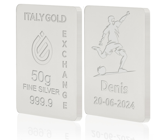 Sztabka Czyste Srebro sport  piłka nożna 50 gr. IGE GOLD